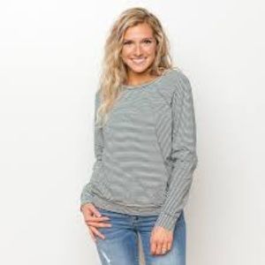 Enfield Stripe Top—White/Black